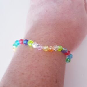 Bejeweled Bracelet Magnetic Clasp Hand Crafted Multi-Colored